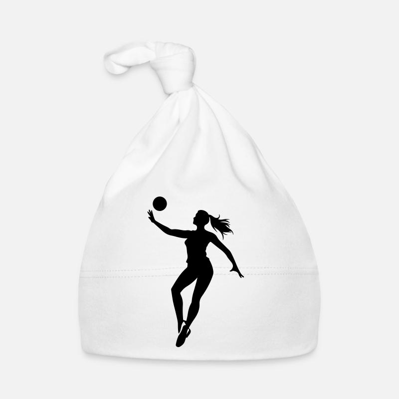 Volleyball Spielerin Silhouette Baby Bio-Mütze