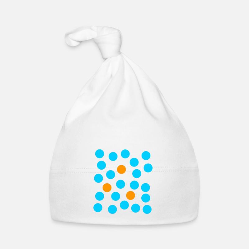 points bleus et trois points orange Bonnet bio Bébé