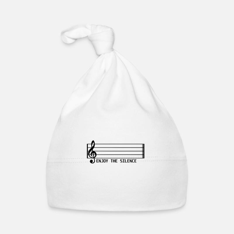 Profitez de l'idée de cadeau de chemise de note de musique de silence Bonnet bio Bébé