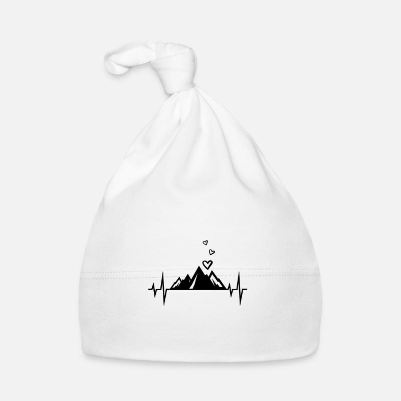 Mountains pulse heartbeat heart Organic Baby Cap