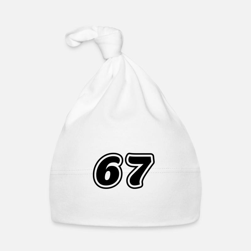 67 number symbol Organic Baby Cap