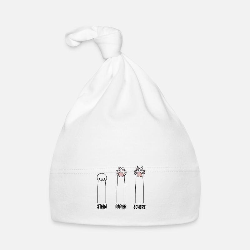 STONE PAPER SCISSORS as cute cat paws Organic Baby Cap