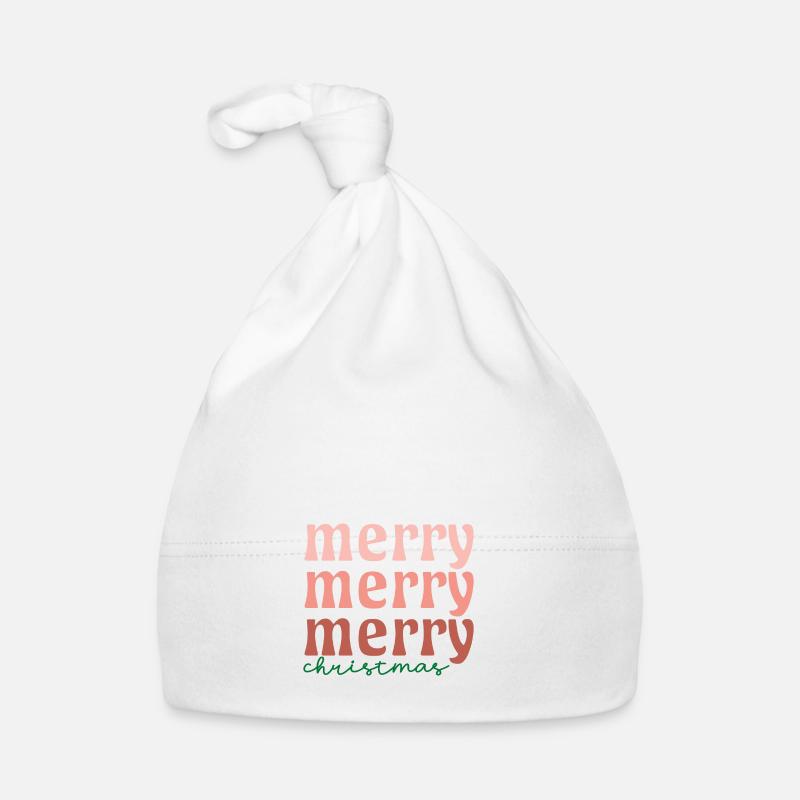 Joyeux Joyeux Noël - Bonnet bio Bébé - blanc