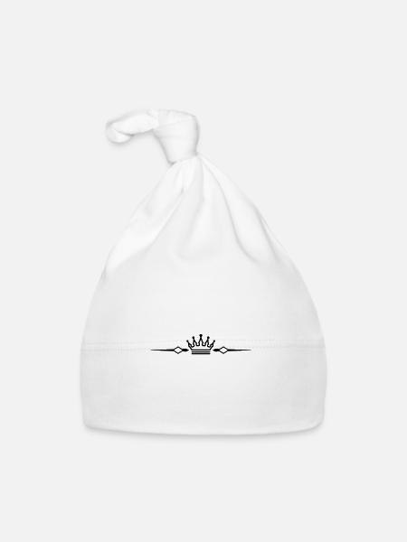 Symbole de la couronne - Bonnet bio Bébé - blanc - Devant
