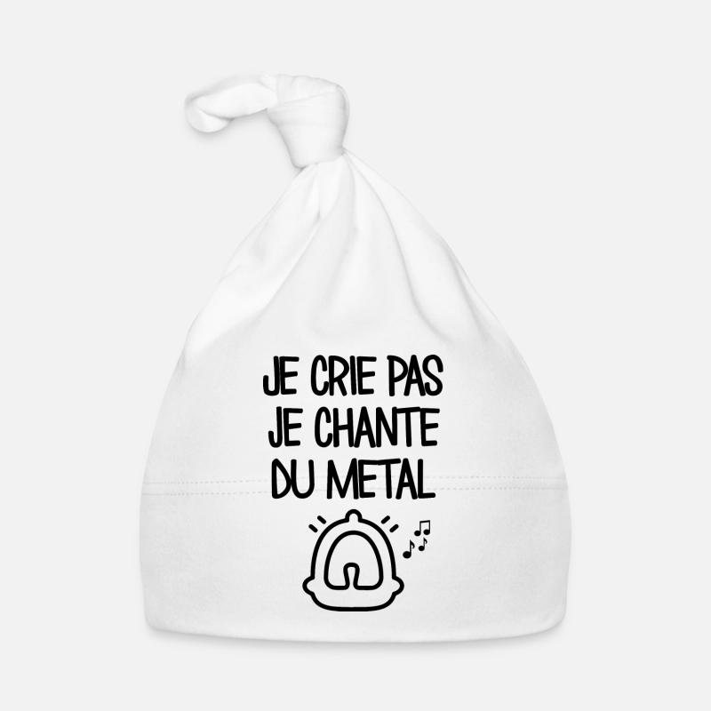 Je ne crie pas, je chante du métal - Bonnet bio Bébé - blanc