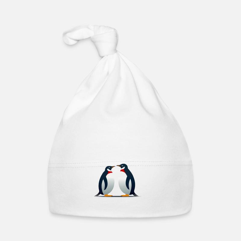 Couple de pingouins Bonnet bio Bébé