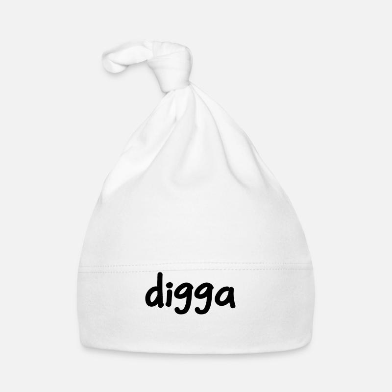 digga - Jugendwort - Baby Bio-Mütze - Weiß