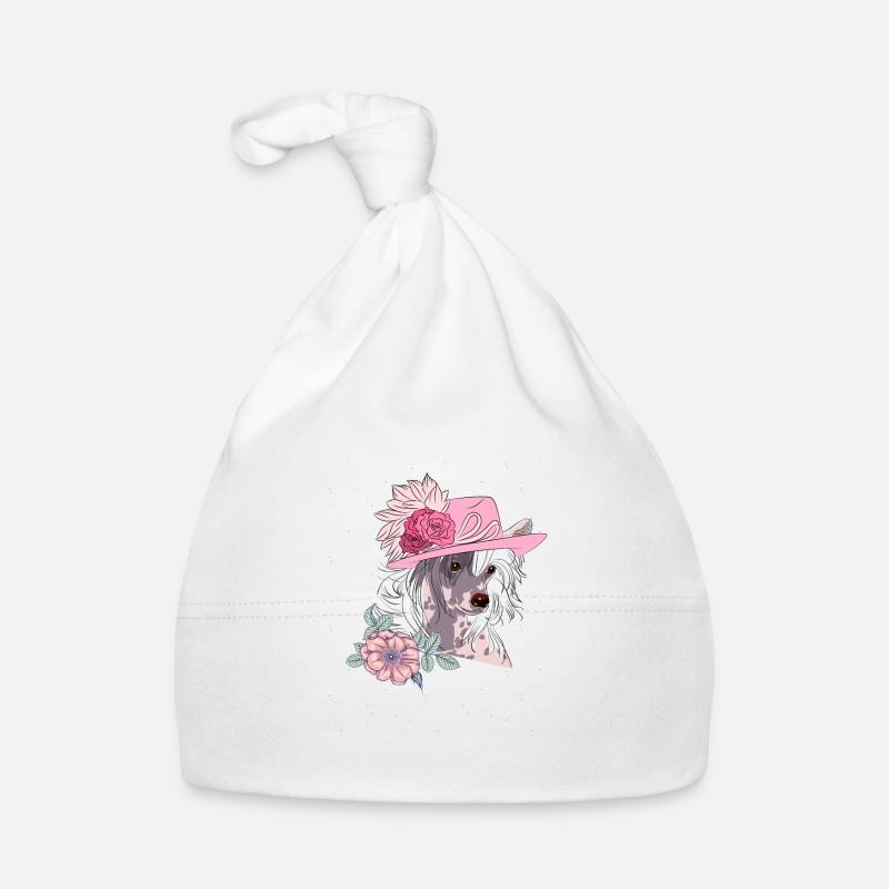 Chinese Crested mit Hut Baby Bio-Mütze
