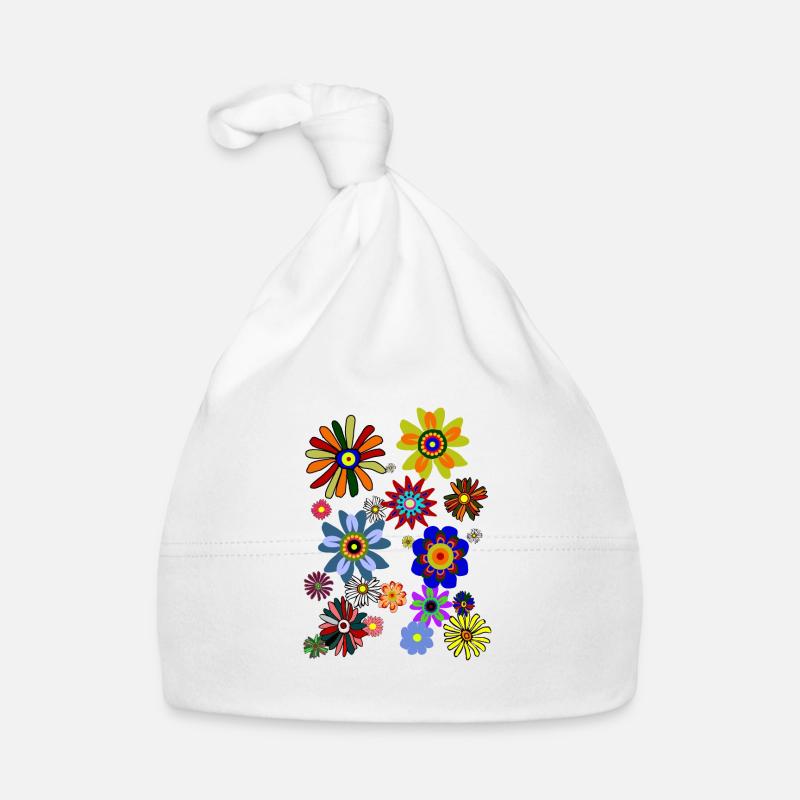 Flower Power & Fleurs (Blümchen1.0) - Bonnet bio Bébé - blanc