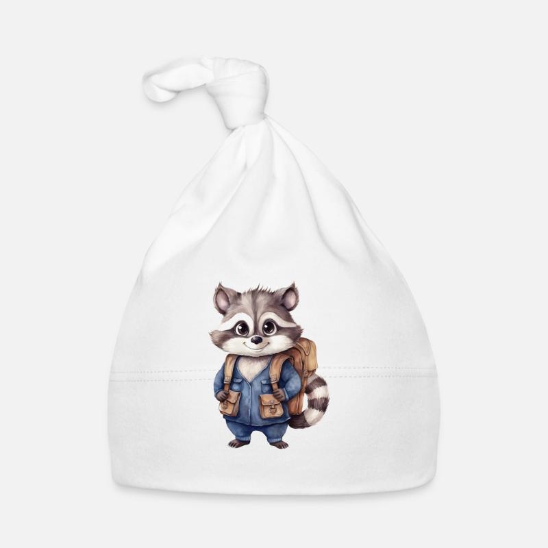Waschbär Schulanfang Baby Bio-Mütze