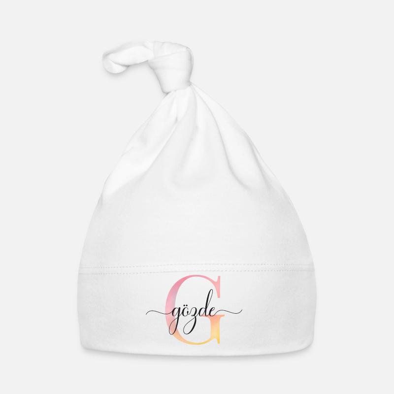 G | Monogram | Name | GözdeWatercolor Organic Baby Cap