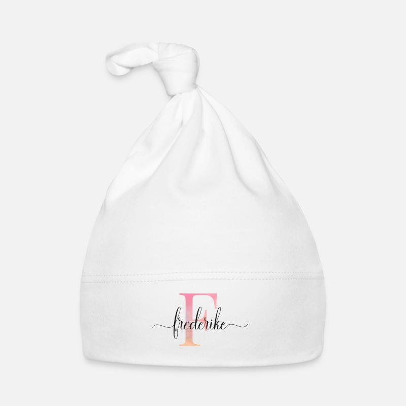 F| Monogram | Name | Frederike |Watercolor Organic Baby Cap