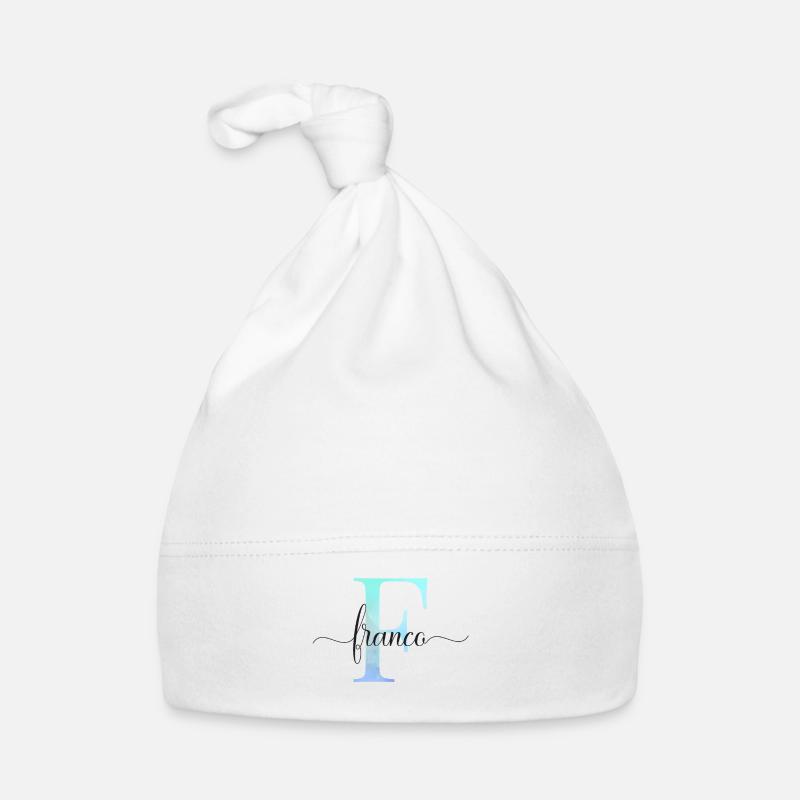 E| Monogram | Name | Fabio| Watercolor Organic Baby Cap
