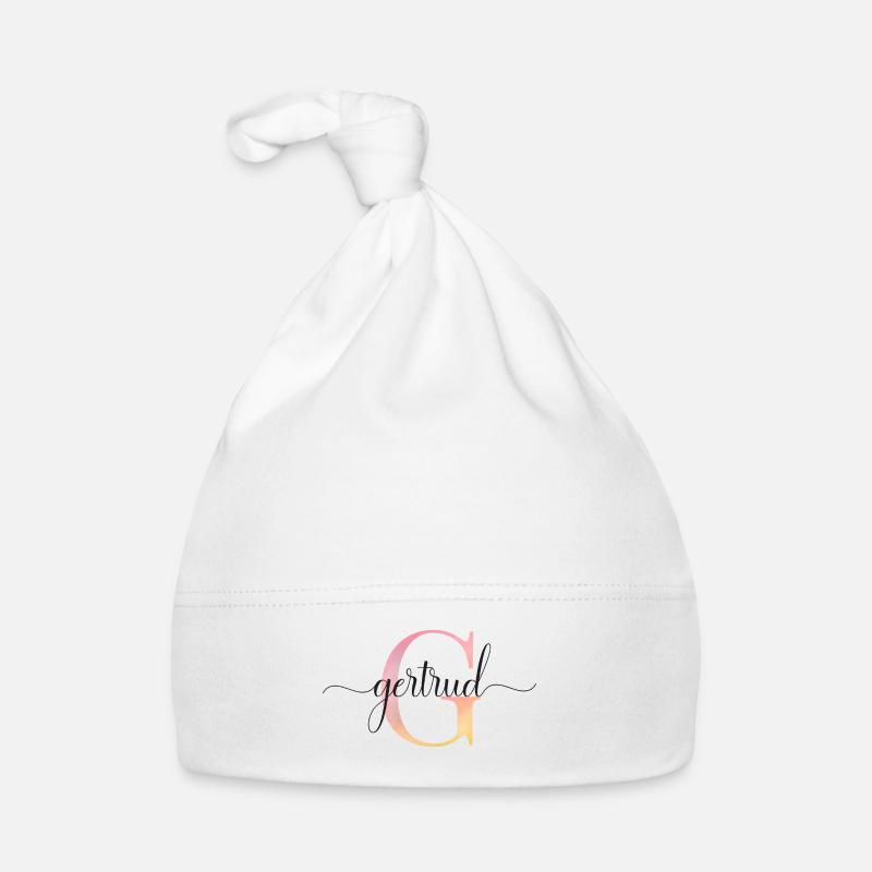 G| Monogram | Name | Gertrud |Watercolor Organic Baby Cap