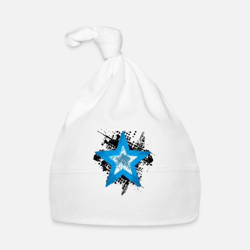 Star design (Cool Blue) Organic Baby Cap