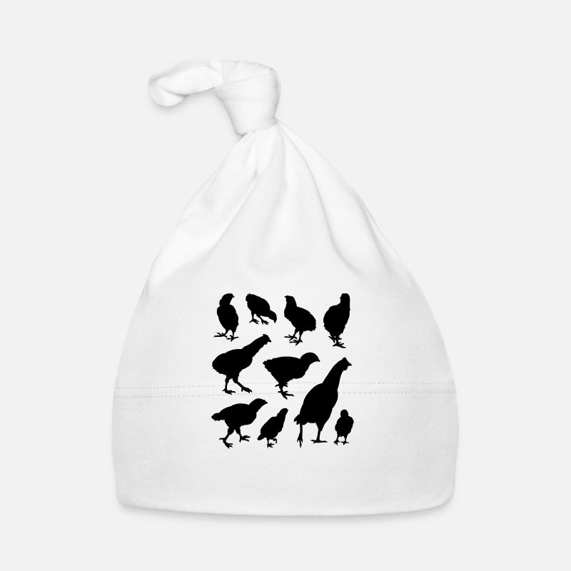 poulets - Bonnet bio Bébé - blanc