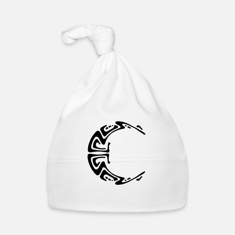 Lune, Maya Tattoo, Tribal, Pleine Lune, gothique, - Bonnet bio Bébé - blanc