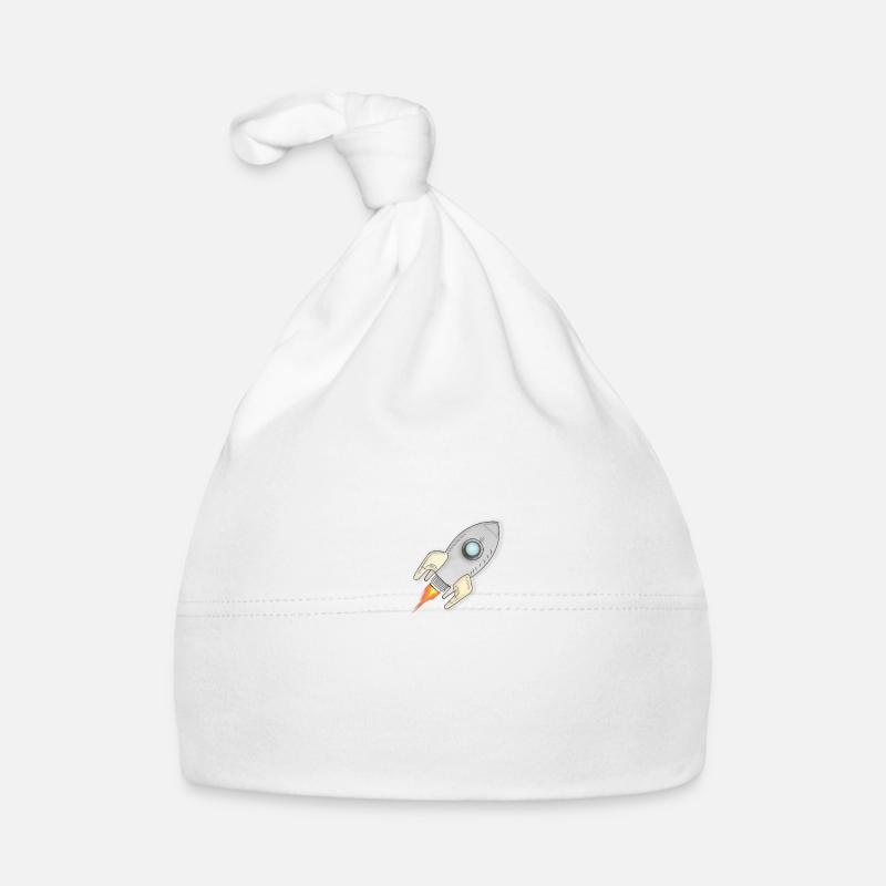 Rakete - Baby Bio-Mütze - Weiß