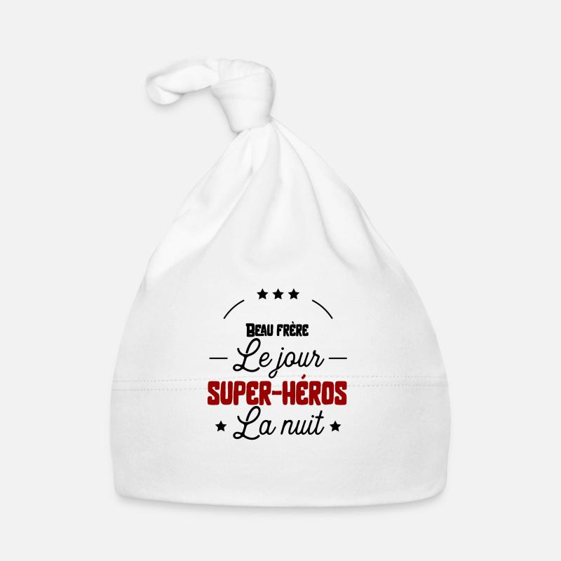 Super héros Beau frère cadeau - Bonnet bio Bébé - blanc