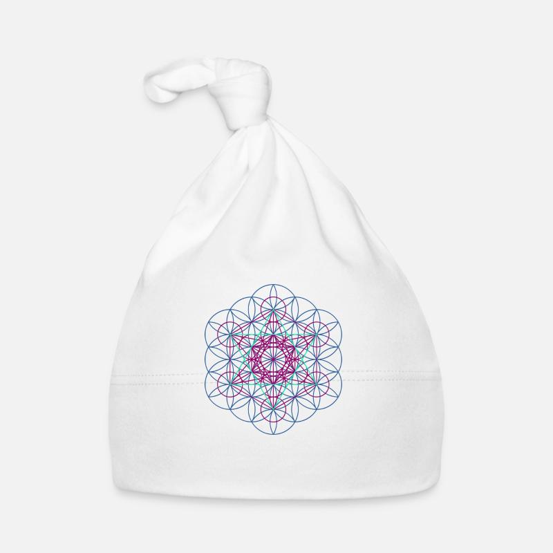 Fleur de la vie - Metatronwürfel libre Bonnet bio Bébé