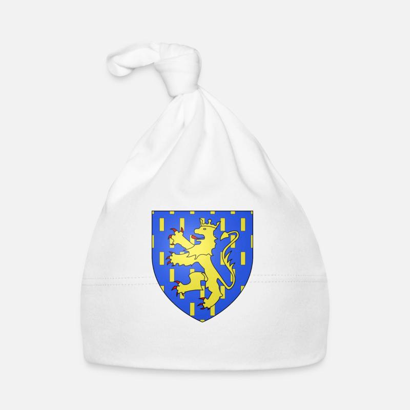 Blason de la Franche-Comté avec fond transparent - Bonnet bio Bébé - blanc