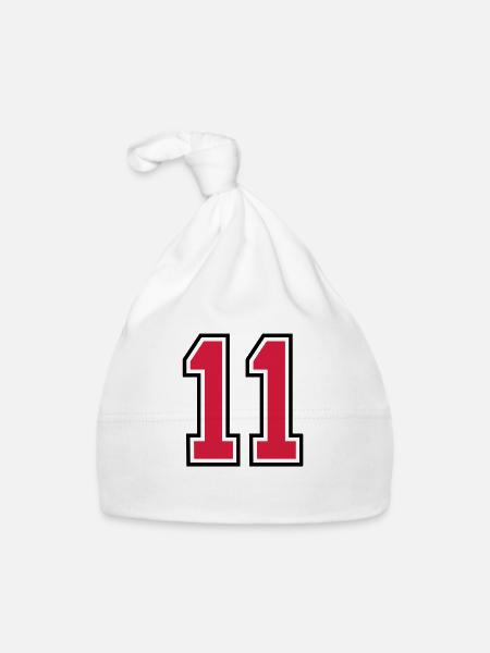 11 sports jersey football number - Baby Bio-Mütze - Weiß - Vorne