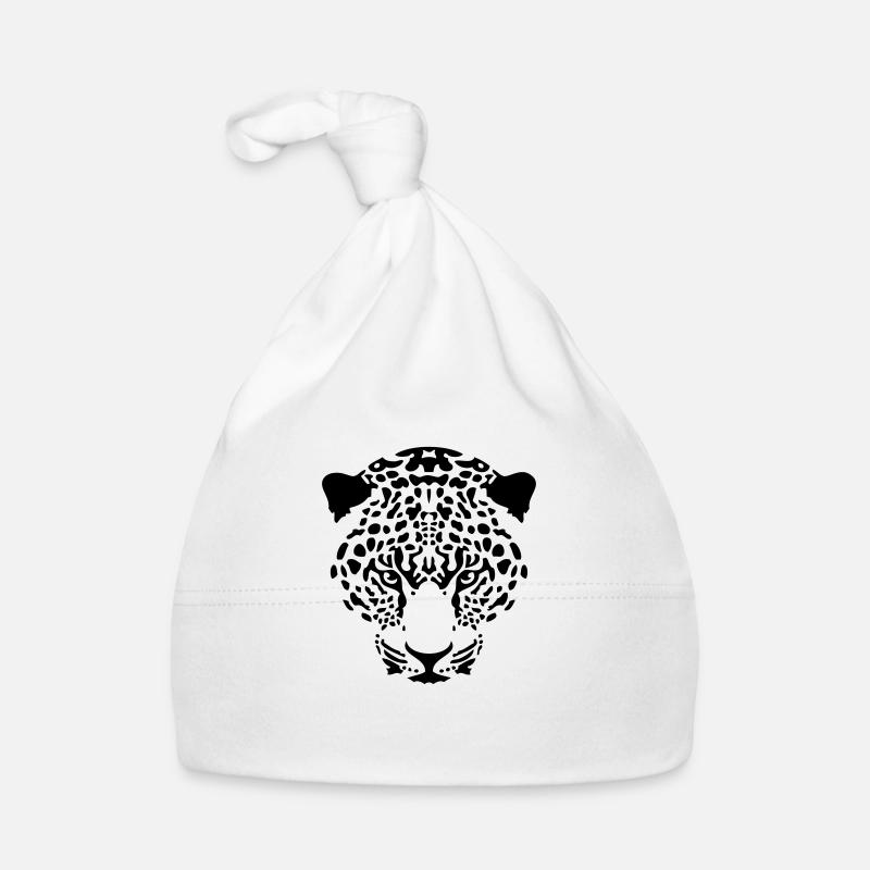 panthère fauve chat sauvage guépard prédateur - Bonnet bio Bébé - blanc