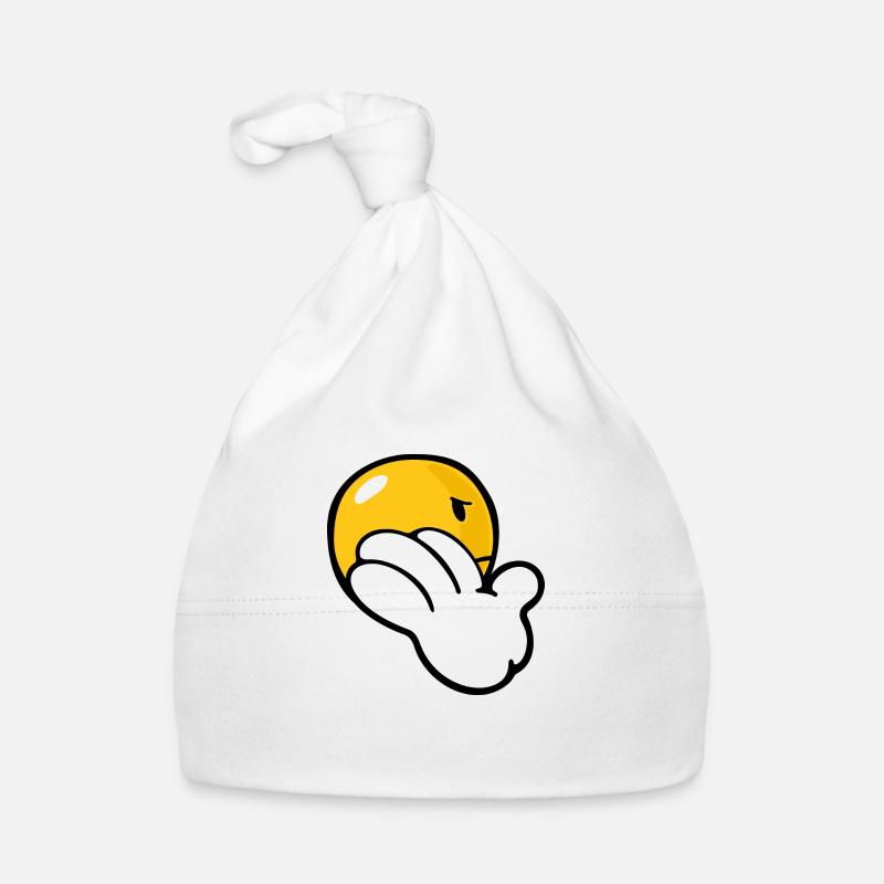 Smiley Anger Uninterested Organic Baby Cap