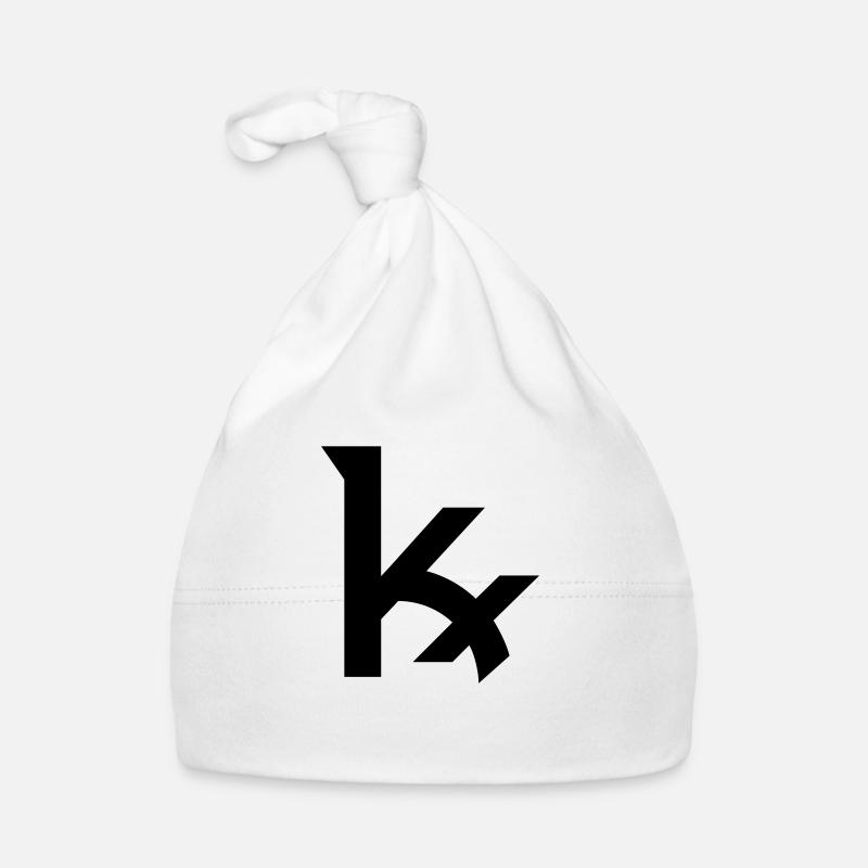 Le 'K' barré - Un caractère Breton ! - Bonnet bio Bébé - blanc