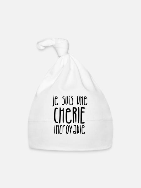 Chéri Love Chérie Amour Femme Mari Valentin - Organic Baby Cap - white - Front