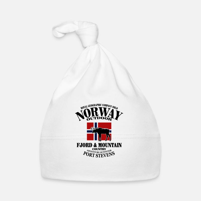 Moose - Elch - Norway Flag Baby Bio-Mütze