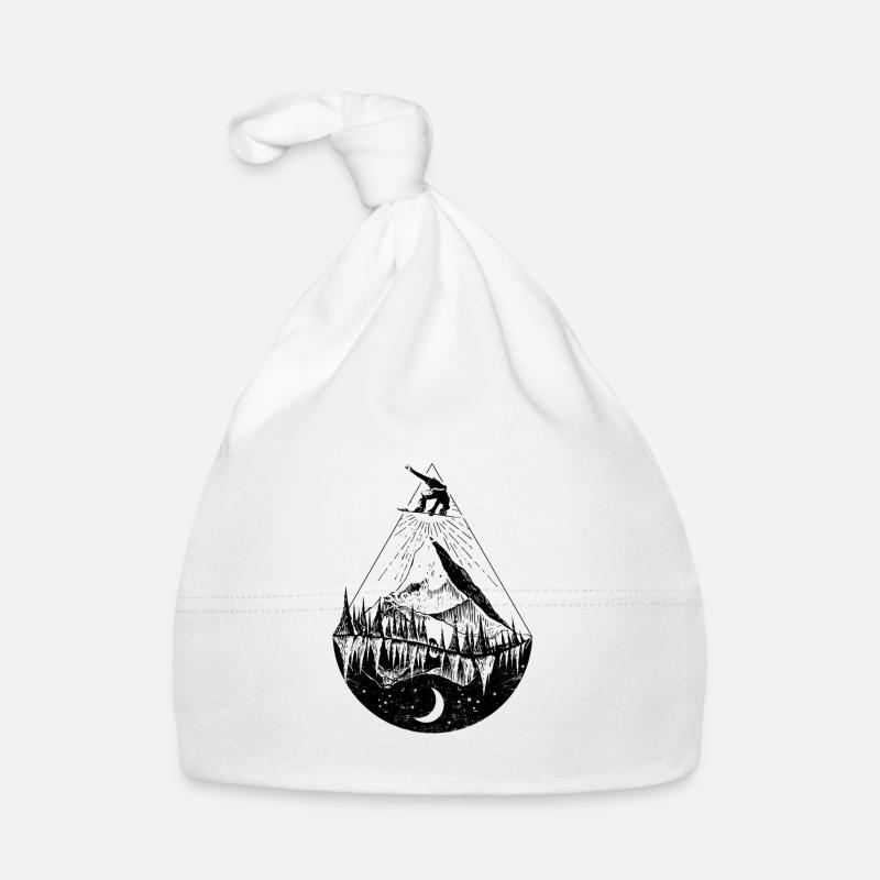 snowboard - Organic Baby Cap - white