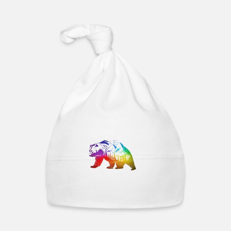 colorful nature bear Organic Baby Cap
