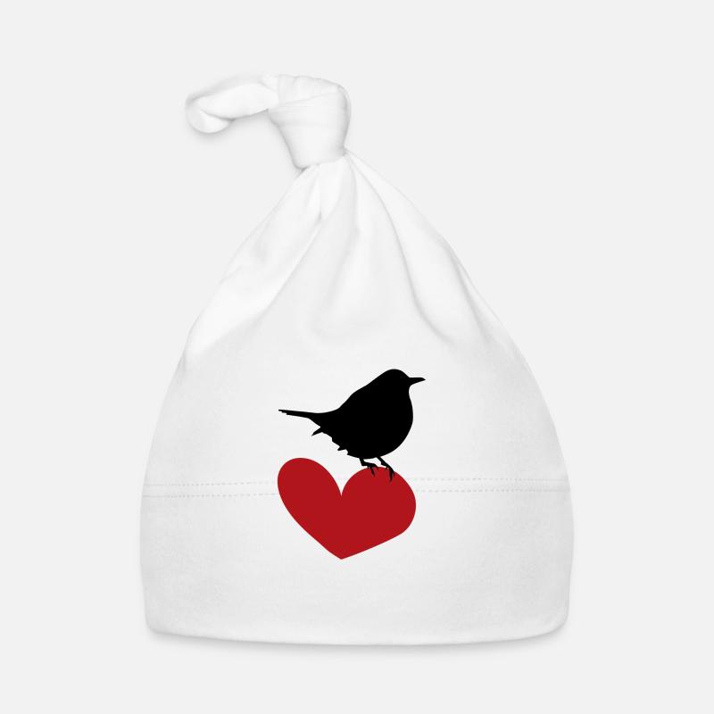 Bird & Heart Organic Baby Cap