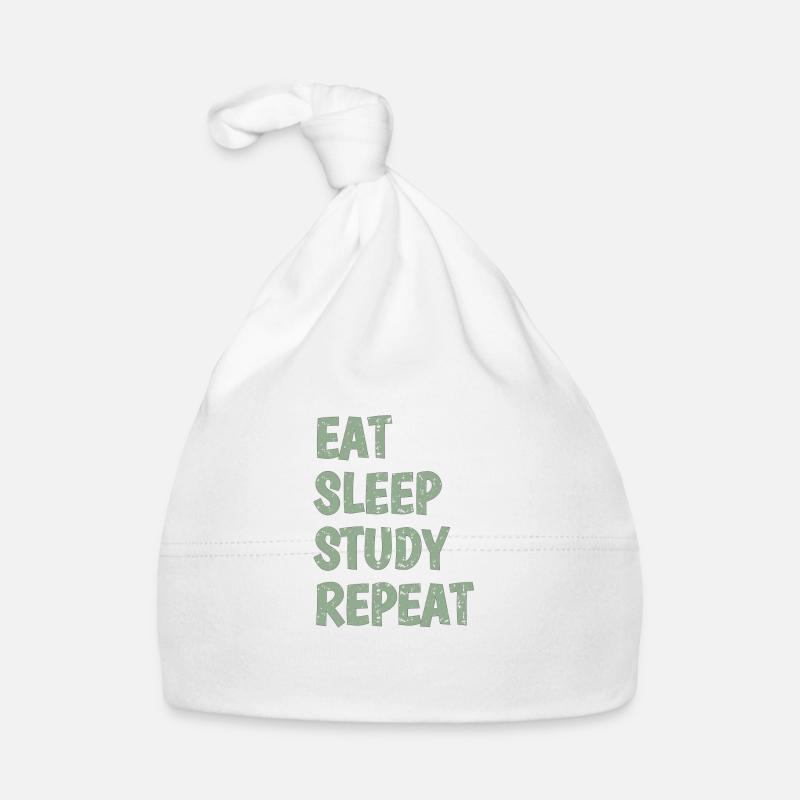 Eat Sleep Study Repeat Baby Bio-Mütze
