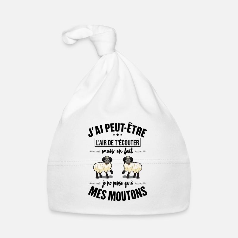 J'ai L'ai De T'écouter - Je Pense Qu'à Mes Moutons Bonnet bio Bébé