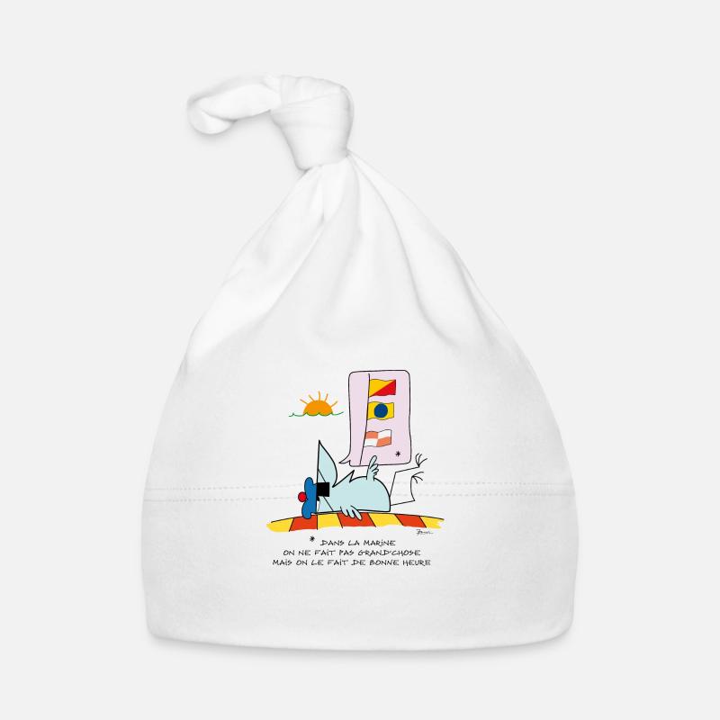 Dans la marine - Bonnet bio Bébé - blanc