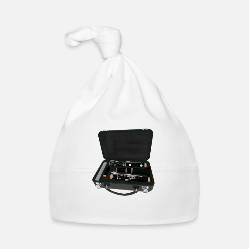 Clarinet Disassembled Inside a Suitcase Organic Baby Cap