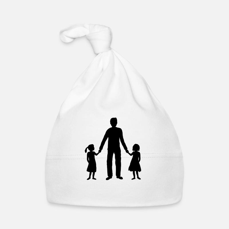 2 Töchter Papa Team - Baby Bio-Mütze - Weiß