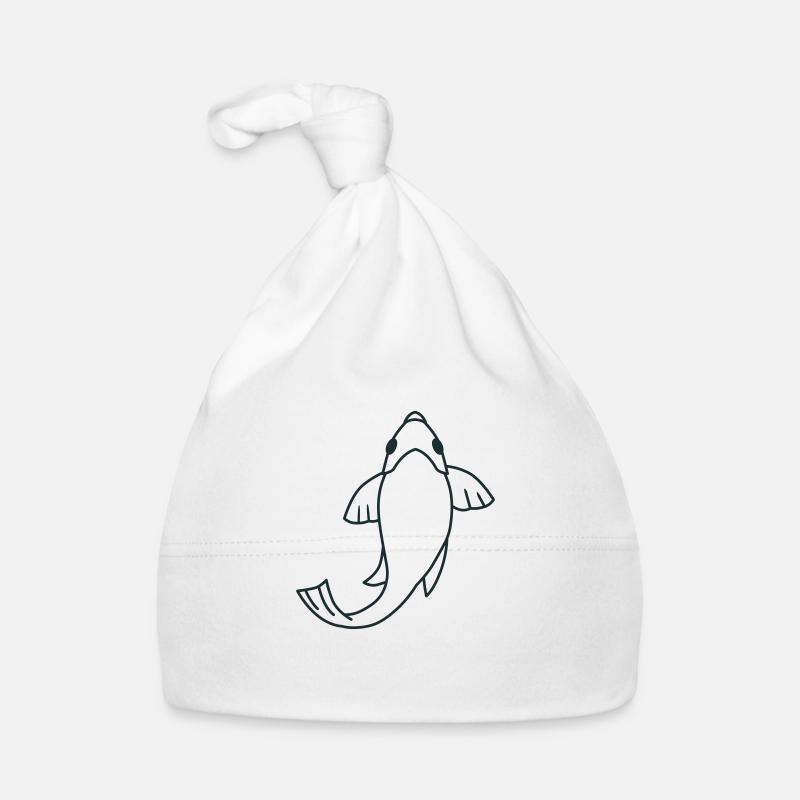 Single koi swimming fish Organic Baby Cap