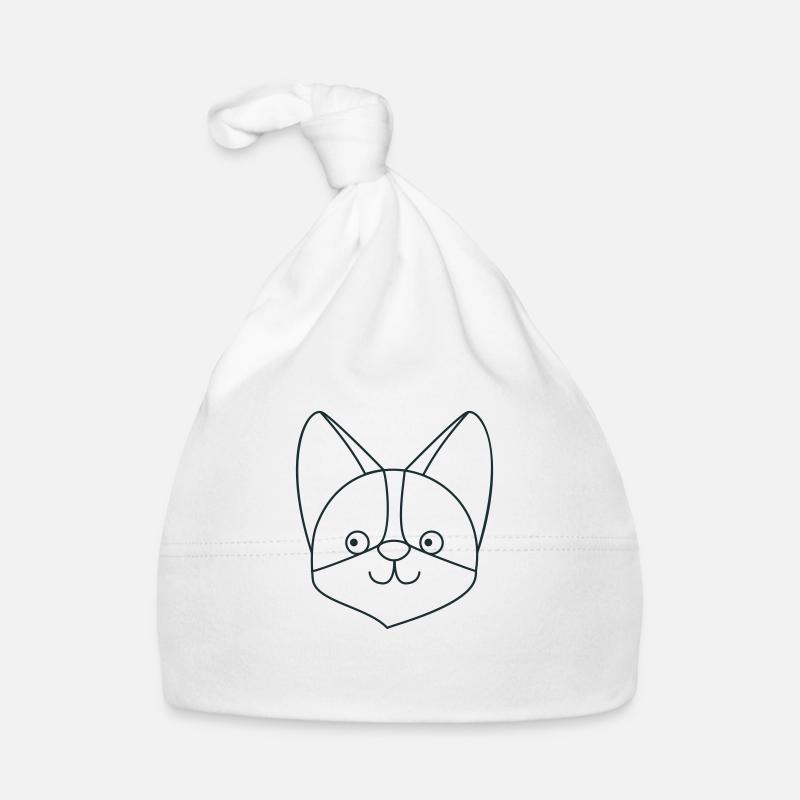 Super cute corgi face Organic Baby Cap