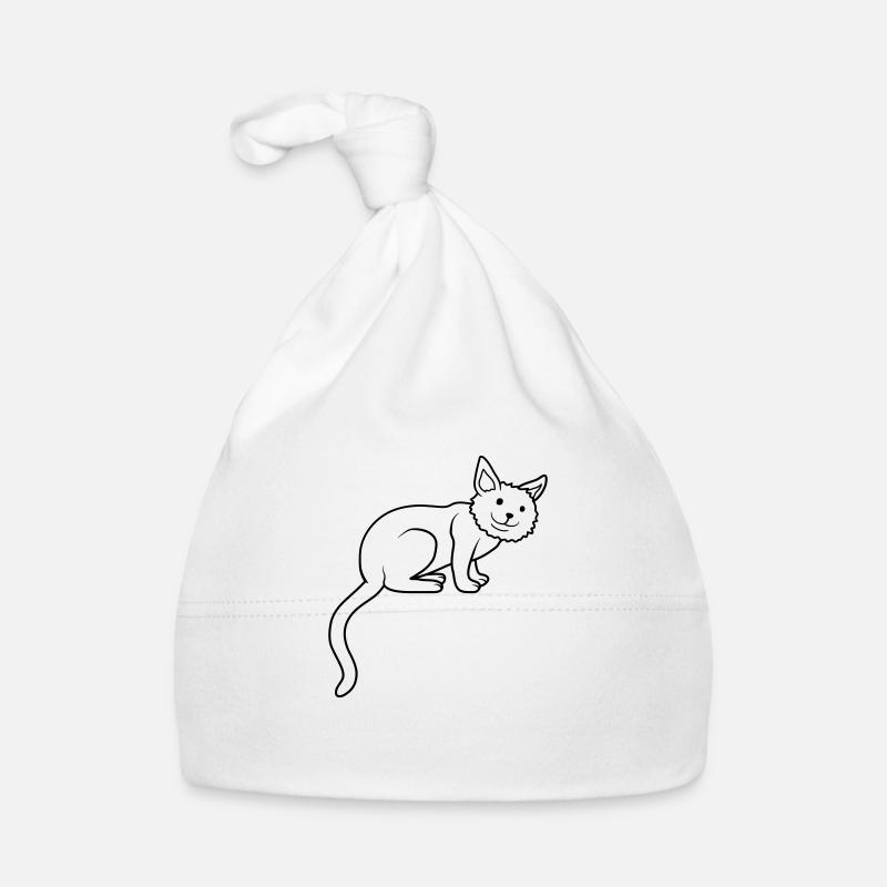 Cute dear cat sits Organic Baby Cap