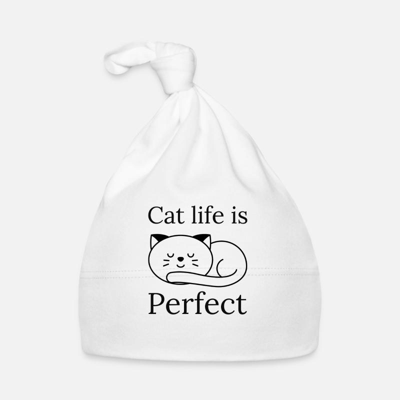 La vie de chat est parfaite - Bonnet bio Bébé - blanc