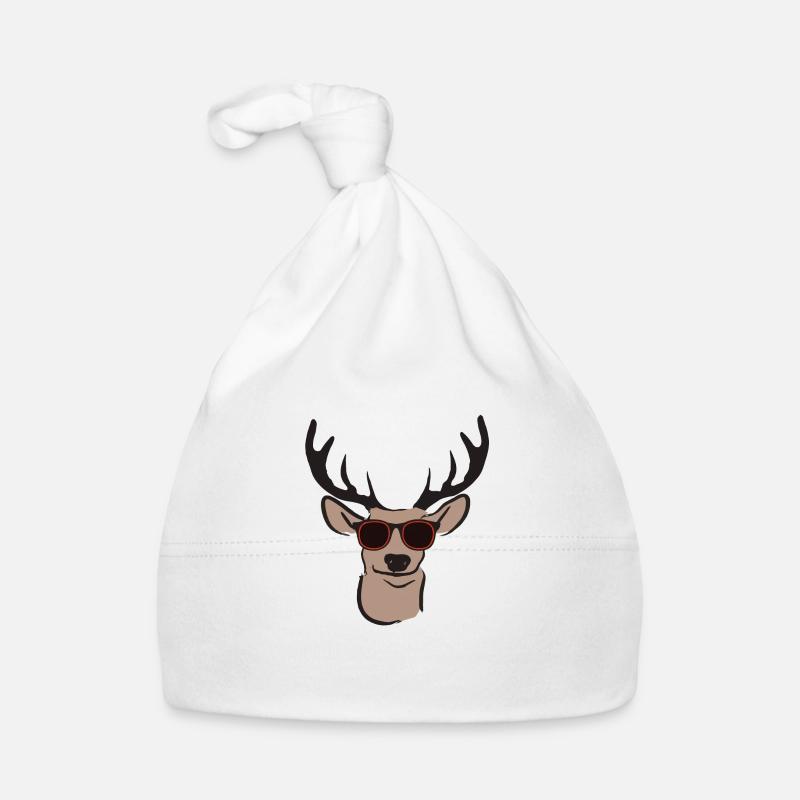 Deer with sunglasses Organic Baby Cap