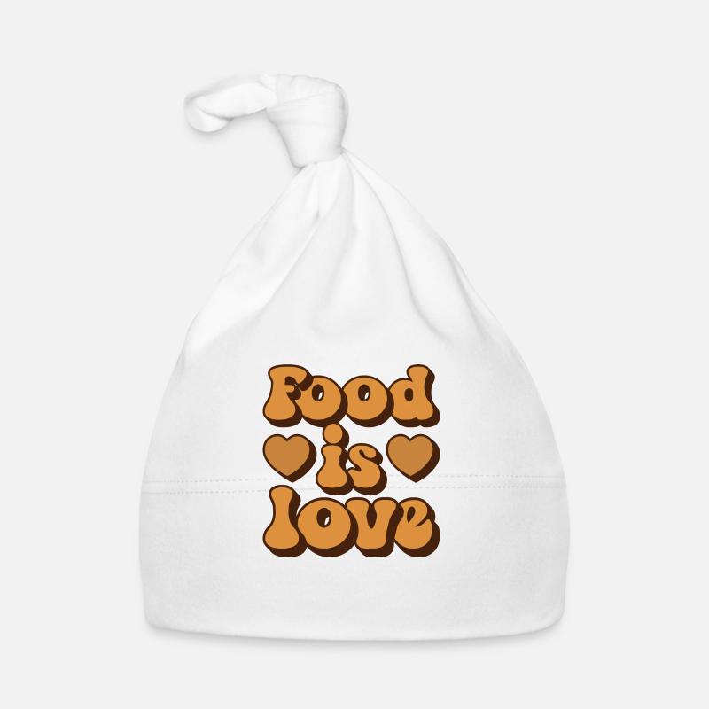 la nourriture c'est l'amour! - Bonnet bio Bébé - blanc