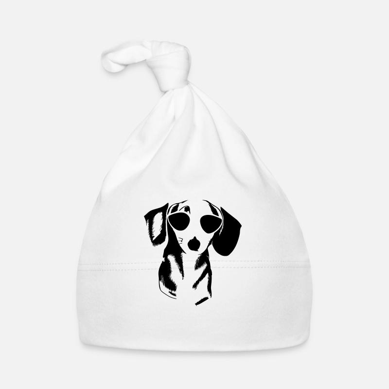 Teckel Chien Chiens Lunettes de soleil Cool Vector 6 Bonnet bio Bébé