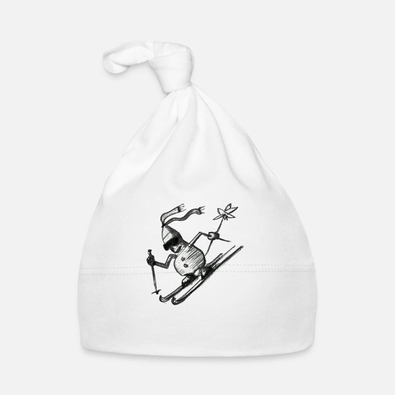Skiing Snowman Organic Baby Cap
