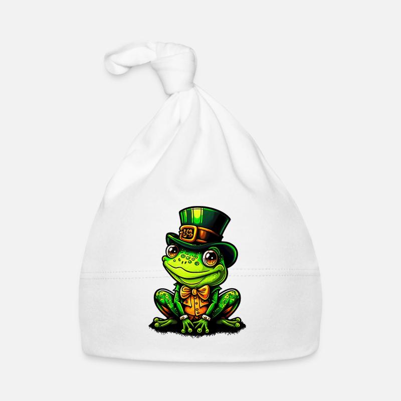Grenouille enchanteresse avec cylindre de la Saint-Patrick Bonnet bio Bébé