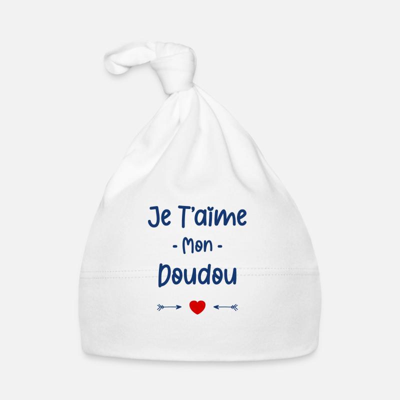 Je t'aime mon Doudou Bonnet bio Bébé