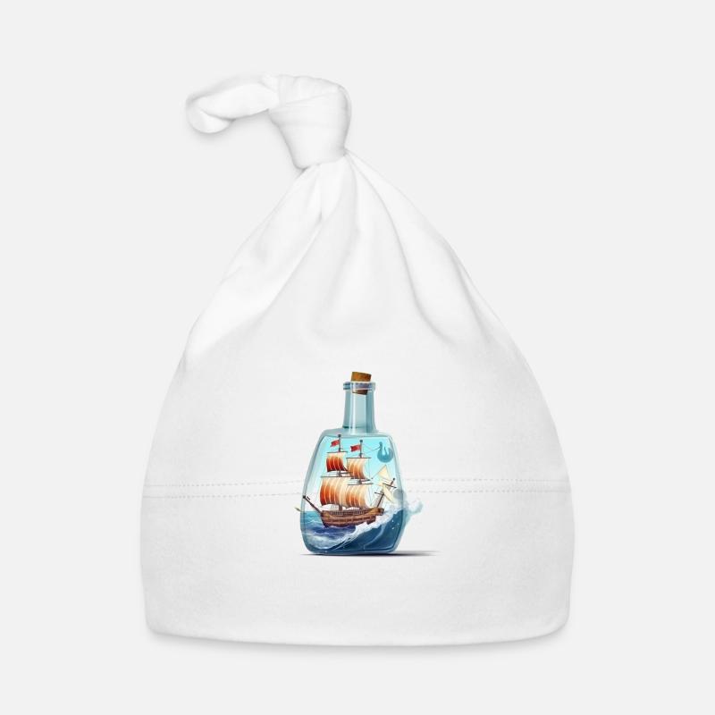 Message in a bottle ship Organic Baby Cap